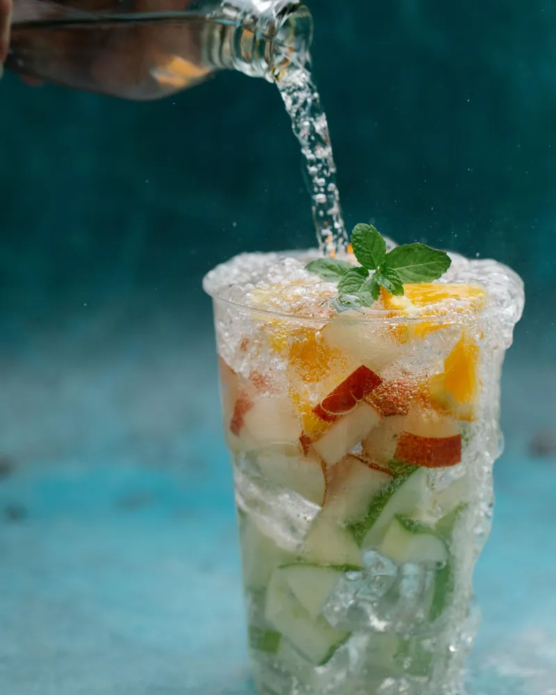 Fruit refresher being poured